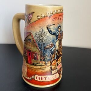 Miller High Life Paul Revere Ride Stein Birth of a Nation 1991 Porcelain 7.5"